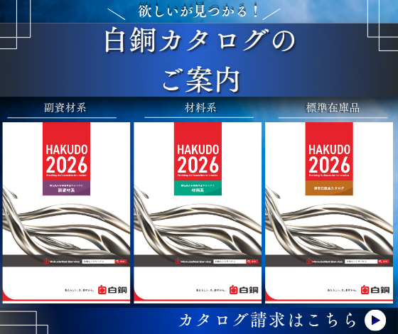 ものづくりの現場で使えるものがある。 白銅カタログのご案内
